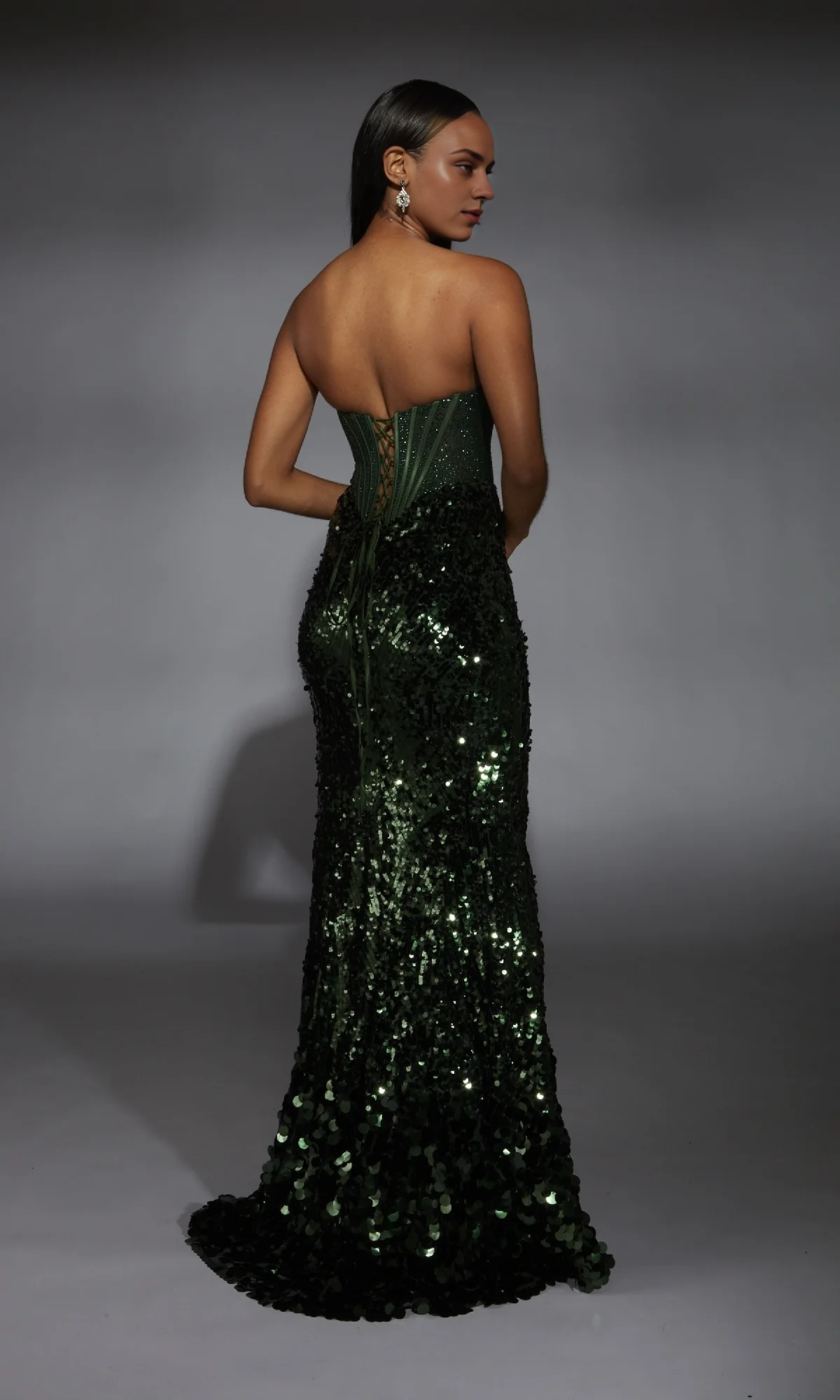 OKBBN's charming strapless long sequined ball gown