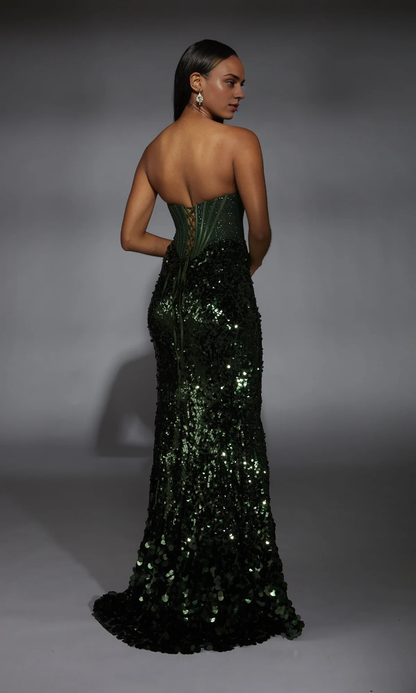 OKBBN's charming strapless long sequined ball gown
