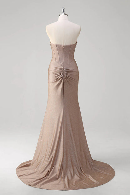 OKBBN mermaid off shoulder tight corset pleated backless long evening gown