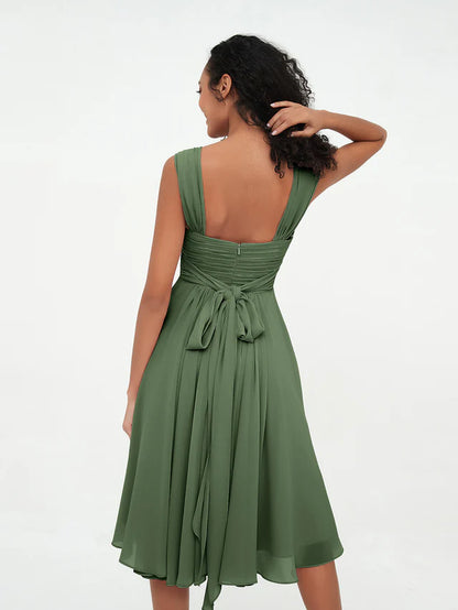 OKBBN Chiffon Sleeveless Skirt Bridesmaid Dress