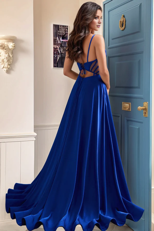 OKBBN casual A-line off shoulder slim shoulder strap sleeveless pleated ball gown