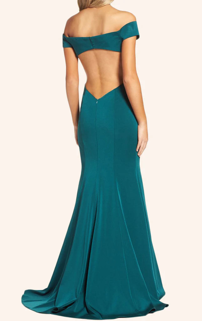 OKBBN Off Shoulder Mermaid Knitted Ball Dress