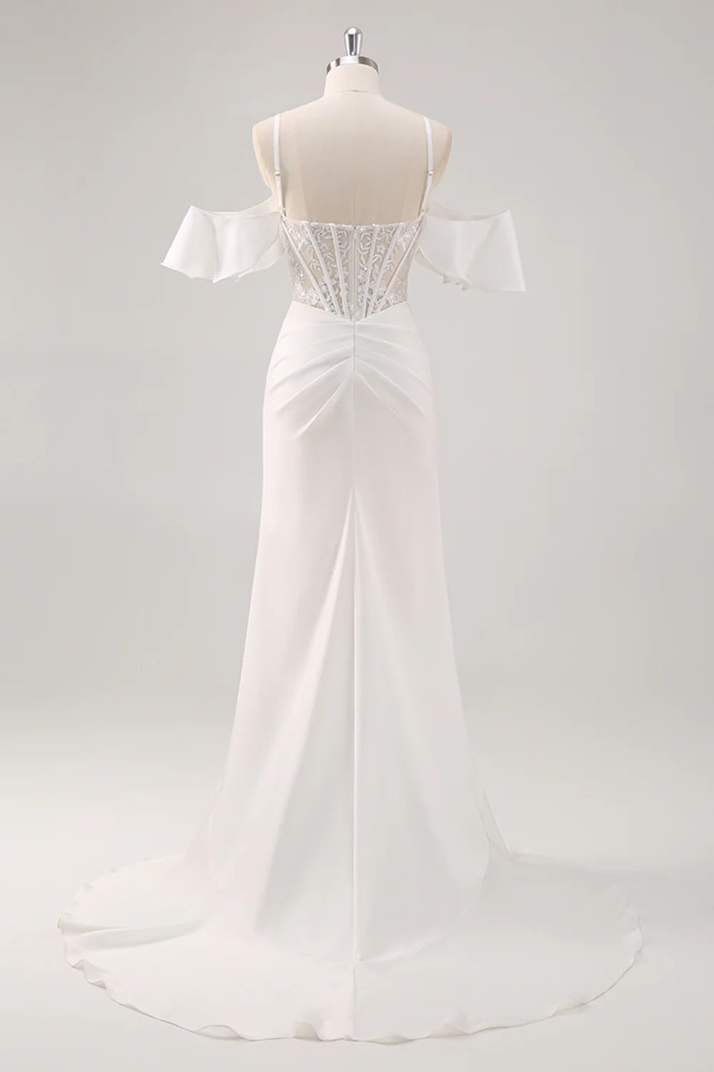 OKBBN Elegant Lace Corset Split Evening Dress