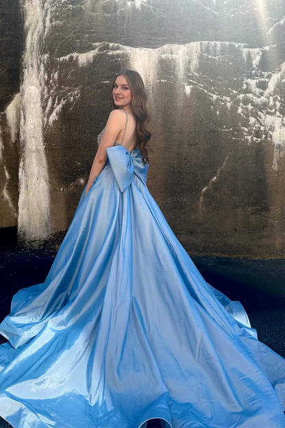 OKBBN Beautiful A-line Beaded Satin Ball Dress