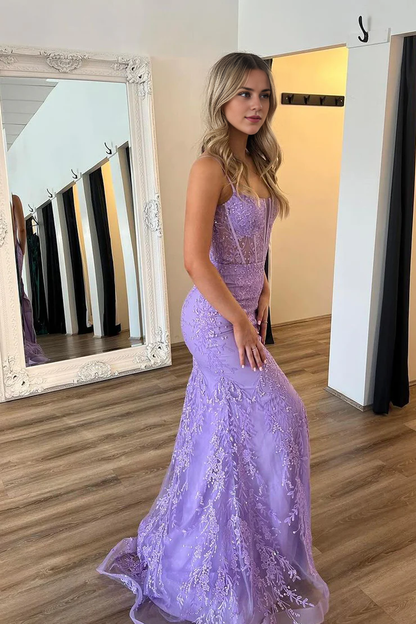 OKBBN Mermaid Round Neck Decal Long Ball Dress