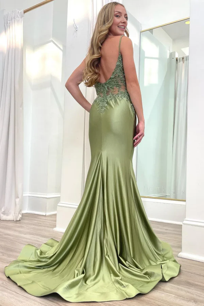 OKBBN Fashion Modern Mermaid Sweetheart Collar Thin Strap Sleeveless Embroidered Ball Dress