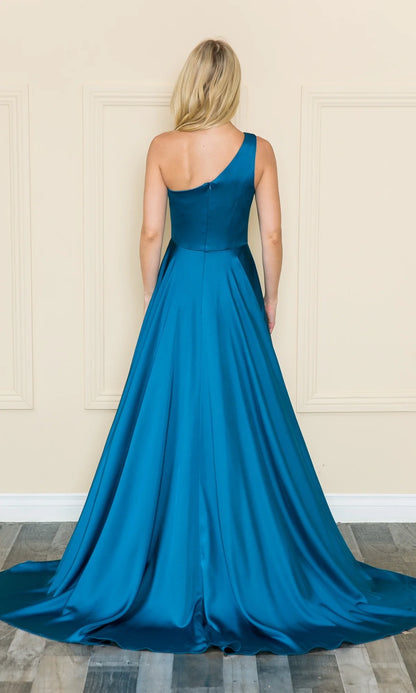 OKBBN's charming one shoulder long ball gown with pockets