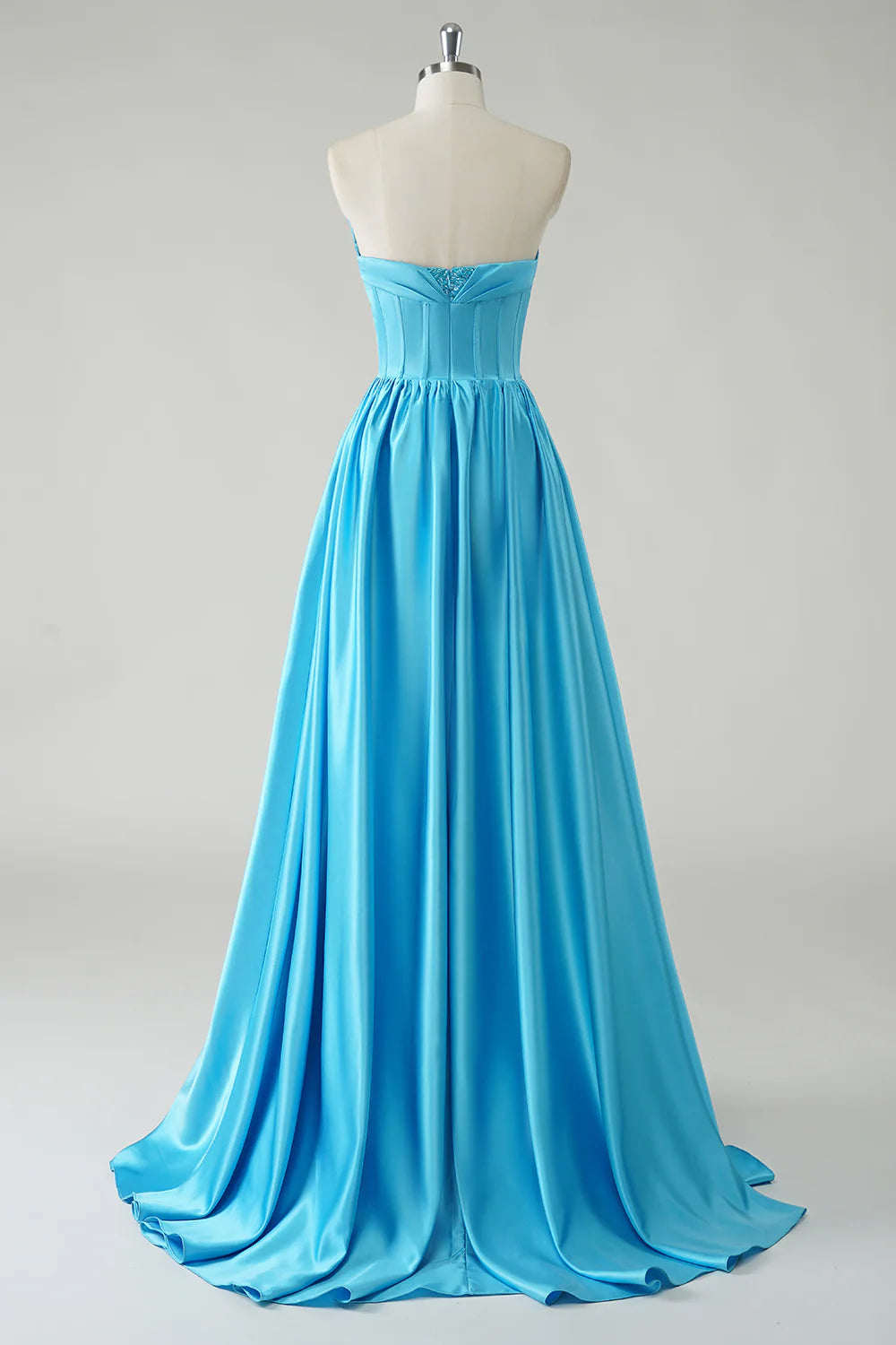 OKBBN A-line satin slit tight evening gown