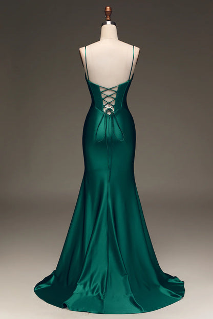 OKBBN mermaid slim shoulder strap long sleeveless evening gown