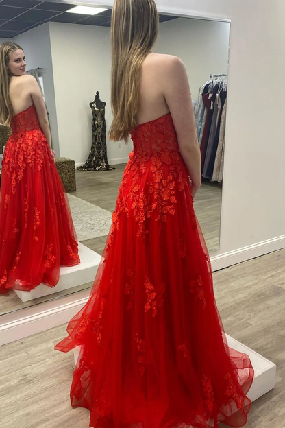 OKBBN Cute Sweetheart A-line Tulle Ball Dress with Stickers