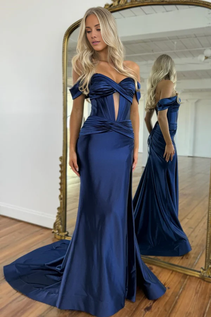 OKBBN sexy and hot tight off shoulder pleated ball dress