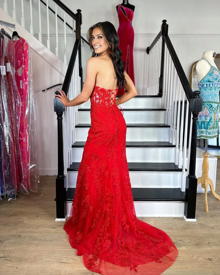 OKBBN Cute Mermaid Sweetheart Lace Ball Dress