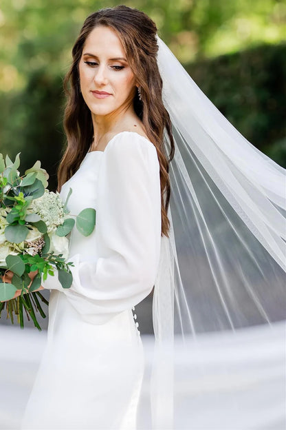 Long Sleeve Trumpet Long Wedding Dress