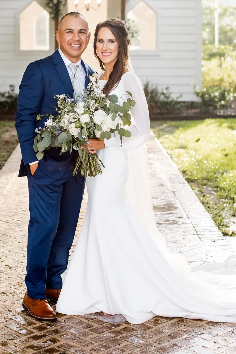Long Sleeve Trumpet Long Wedding Dress