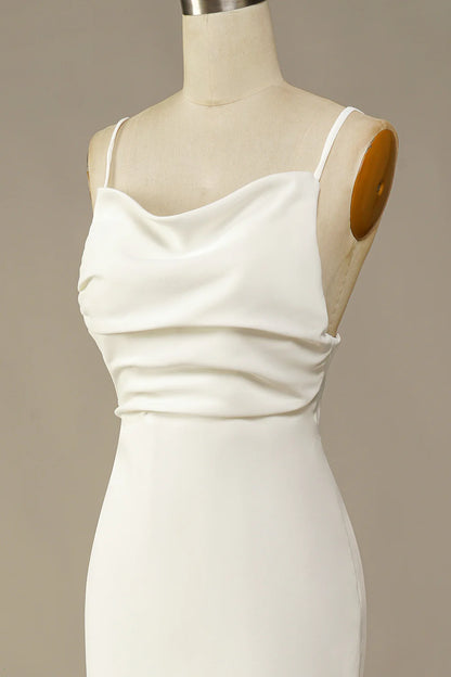White Simplicity Mermaid Long Wedding Dress