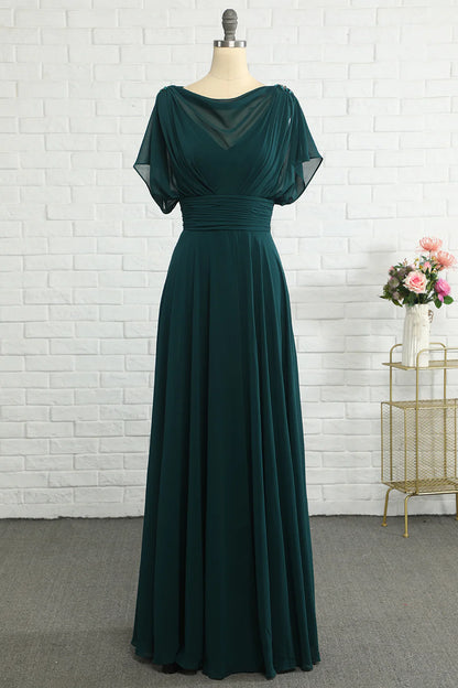 Elegant green high-end chiffon wedding mother dress