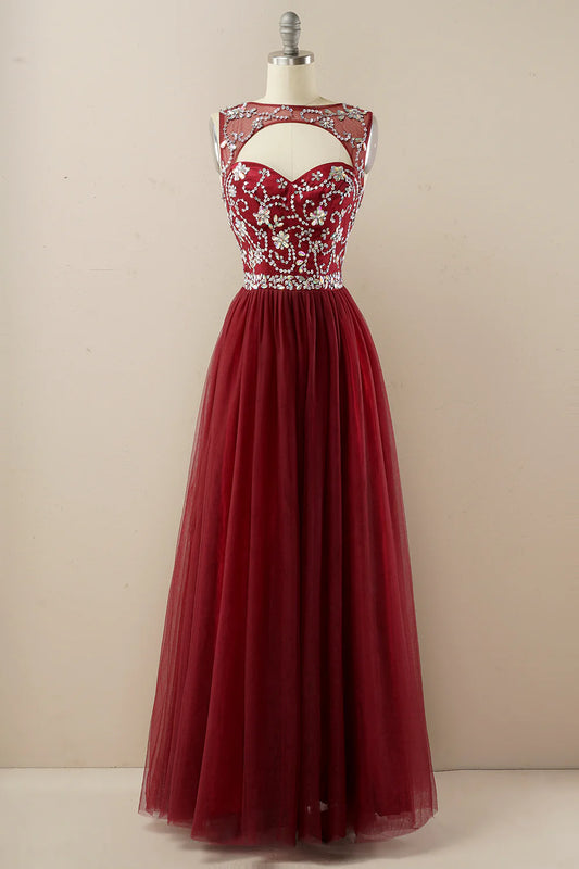 Beaded sheer dance party evening dress