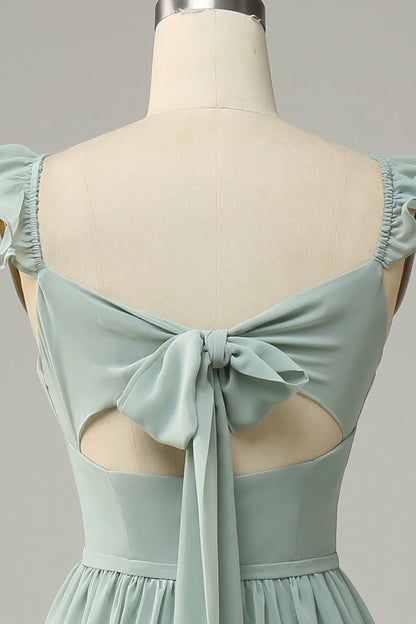 Elegant high-end color sweet style backless slim fitting bridesmaid costume