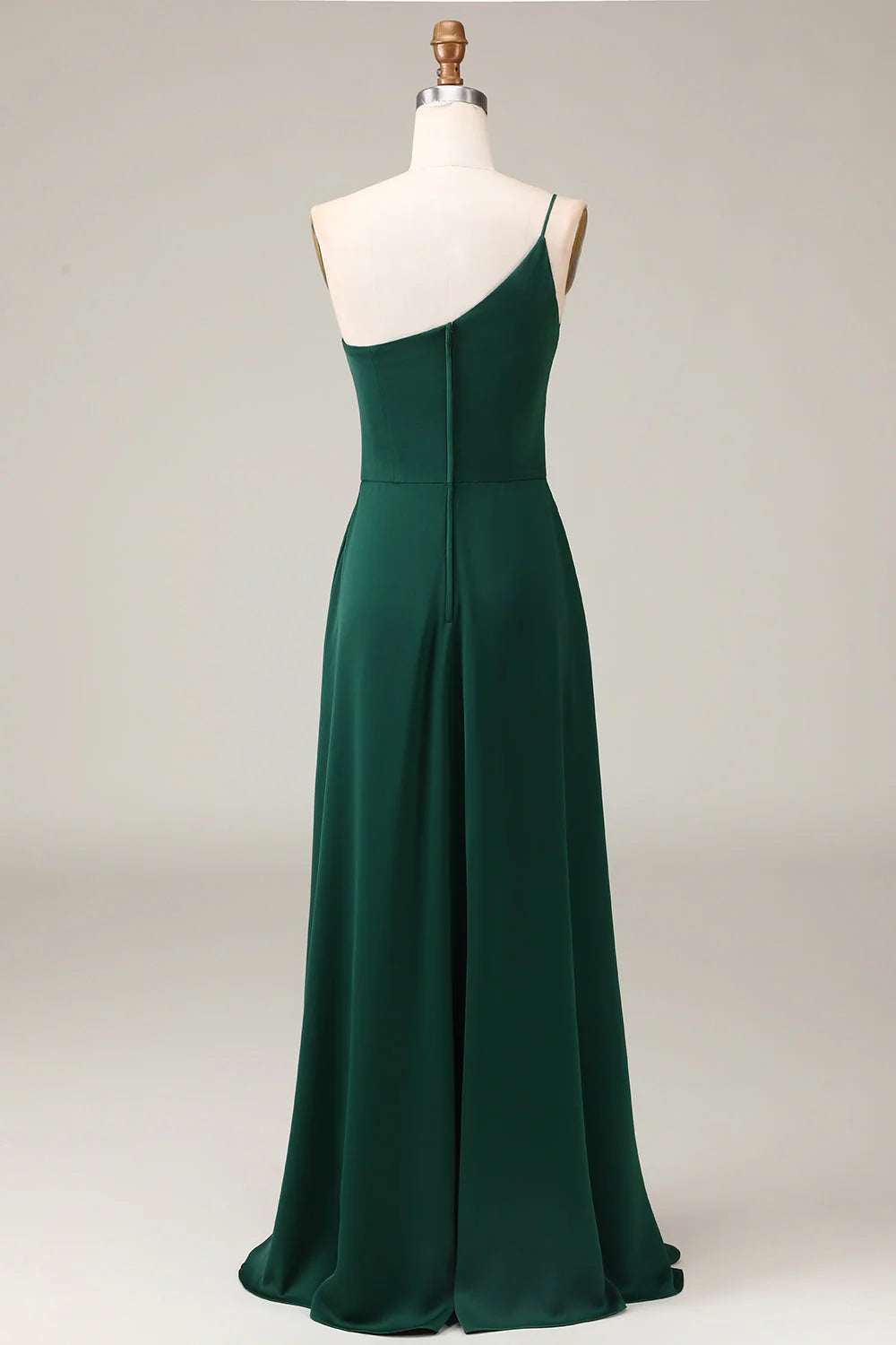A-Line One Shoulder Floor Length Chiffon Bridesmaid Dress