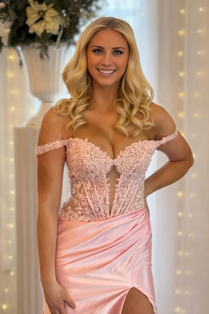 OKBBN Elegant Mermaid Off Shoulder Elastic Satin Ball Dress