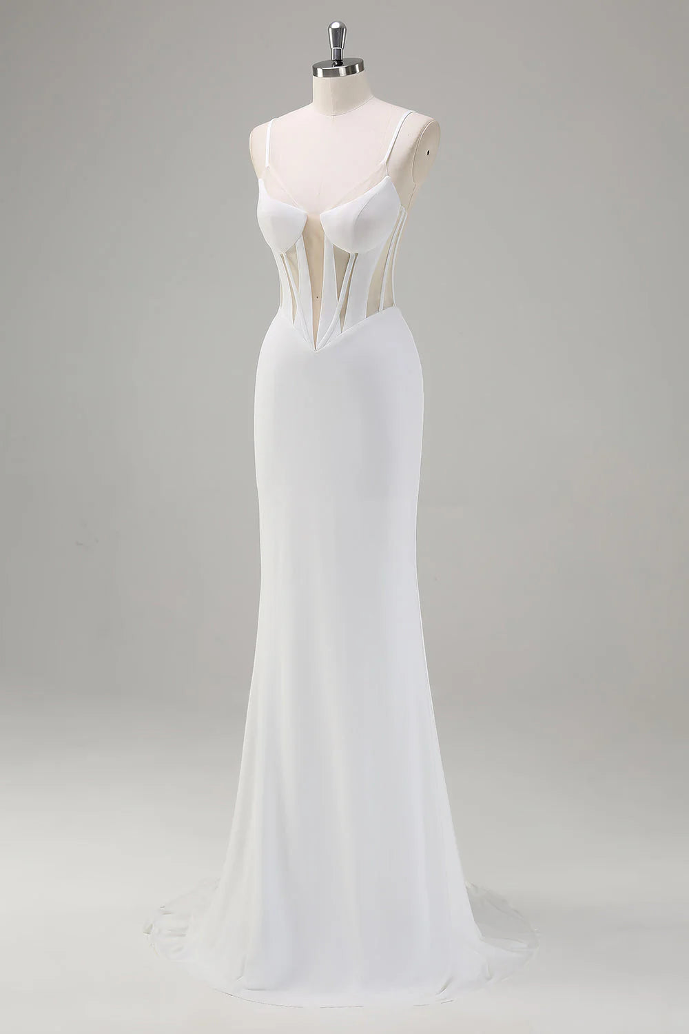 OKBBN's uniquely designed mermaid slim shoulder strap tight long ball gown