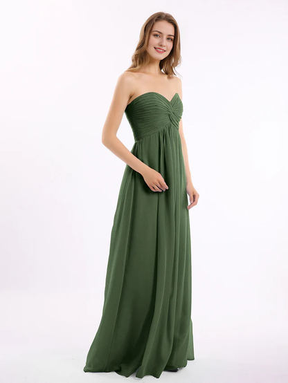 OKBBN off shoulder sleeveless chiffon bridesmaid dress