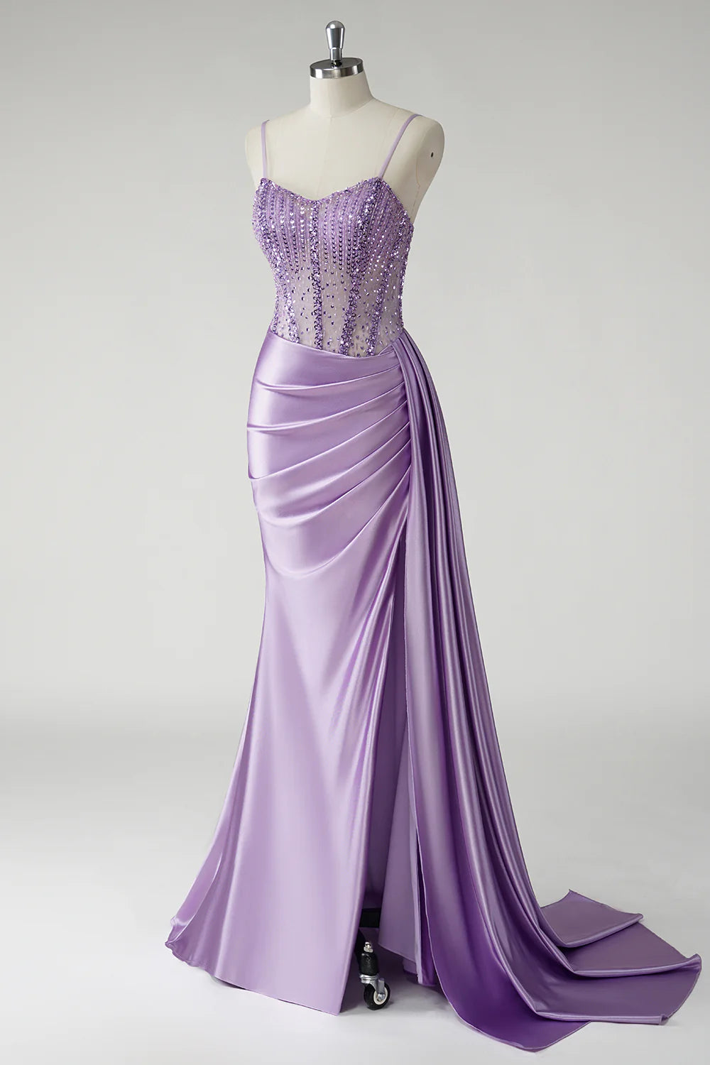 OKBBN Elegant Mermaid Corset Satin Evening Dress