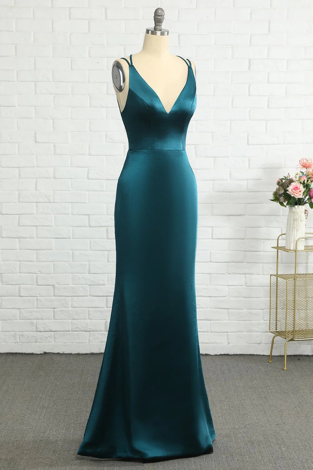 OKBBN mermaid backless long evening gown