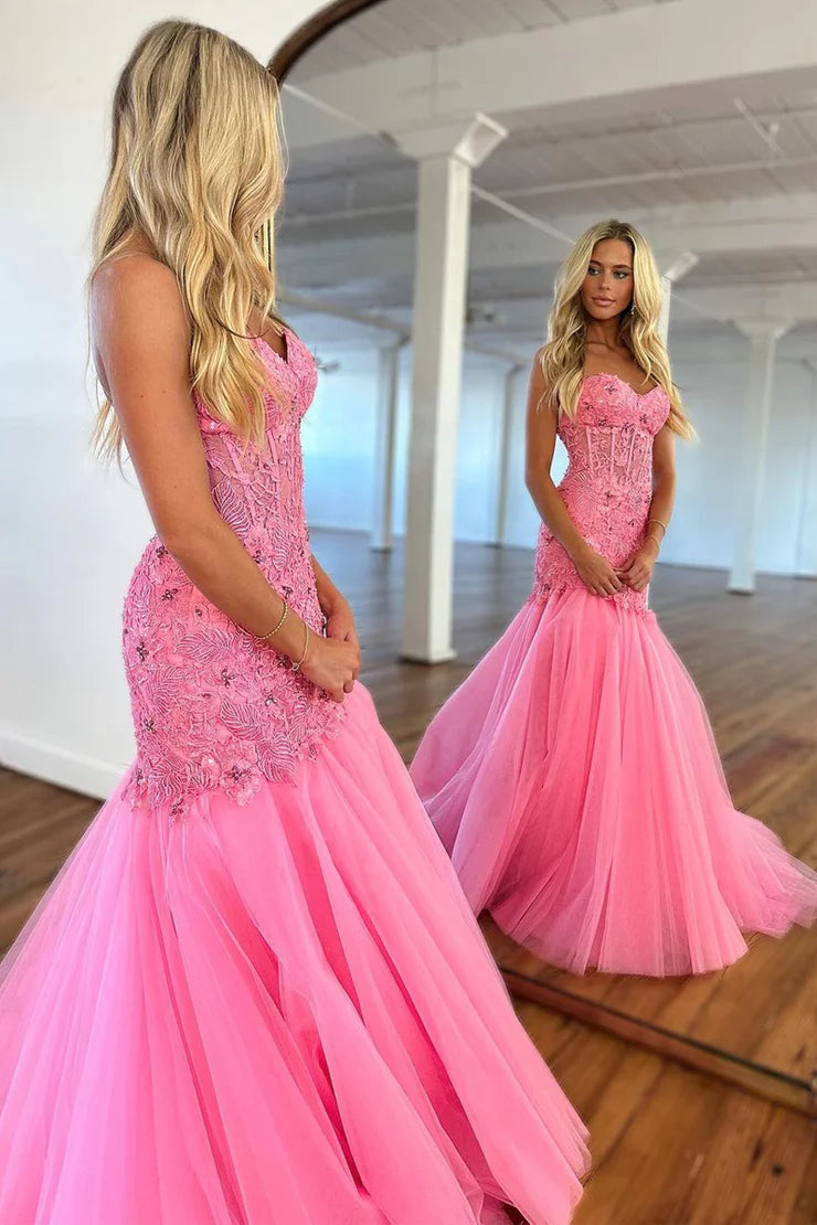 OKBBN Cute Mermaid Off Shoulder Tulle Ball Dress with Stickers