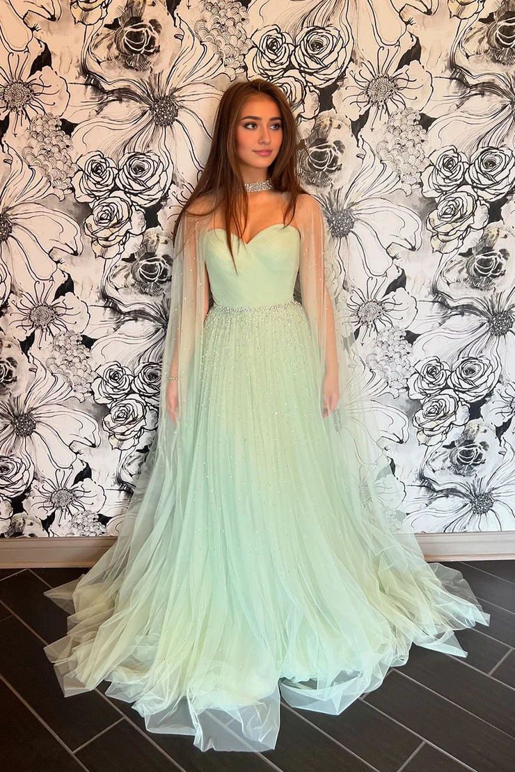 OKBBN Cute A-Shape Sweetheart Tulle Ball Dress