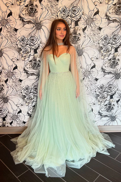 OKBBN Cute A-Shape Sweetheart Tulle Ball Dress