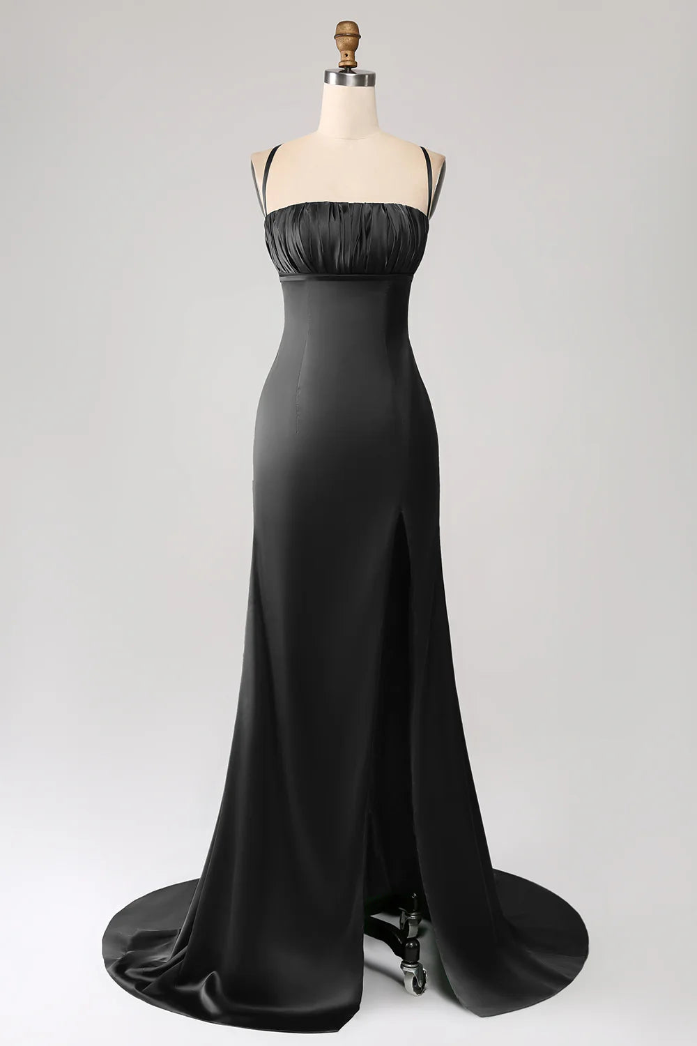 OKBBN Elegant Mermaid Strap Satin Ball Dress