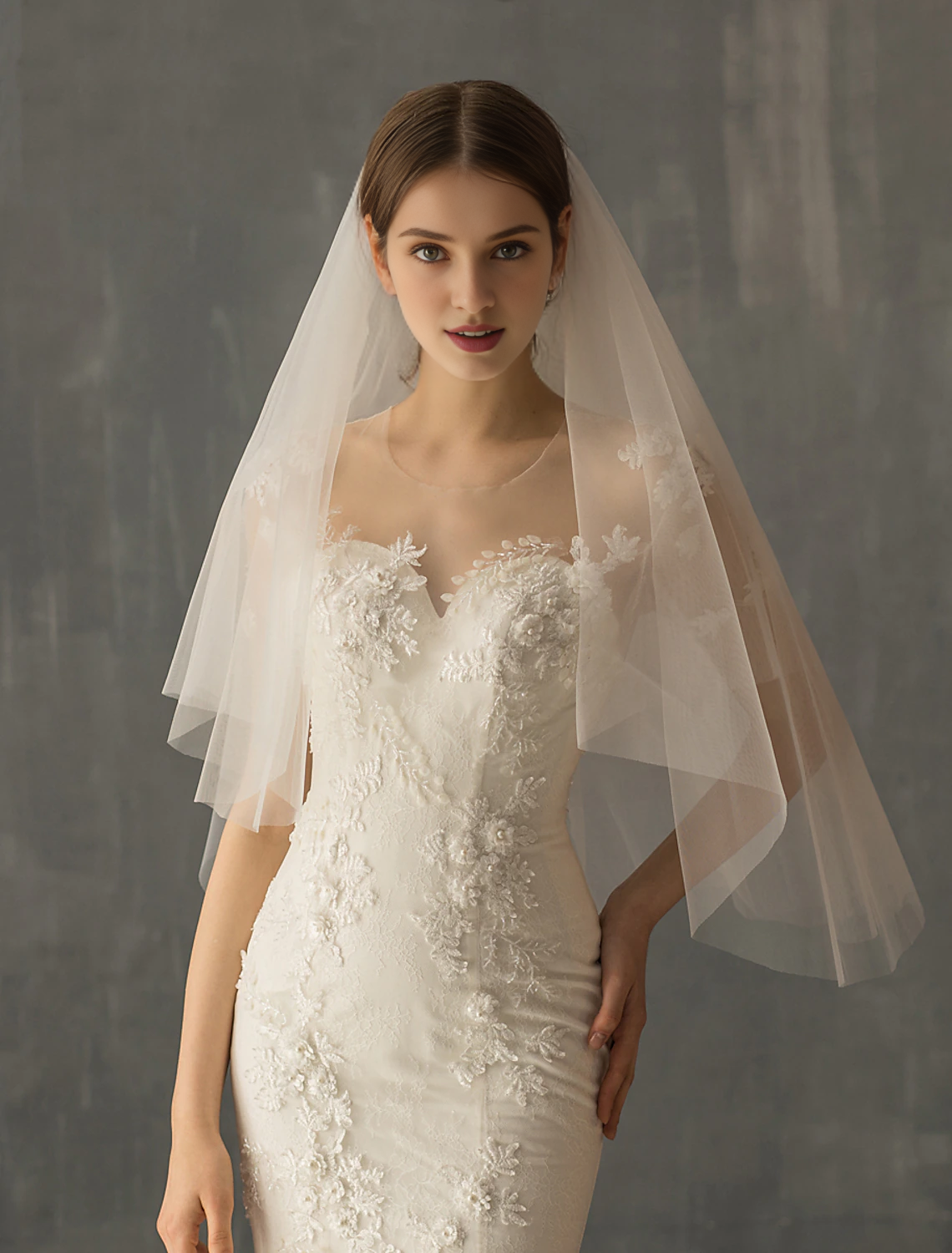 OKBBN Two layer Sweet Wedding Headveil