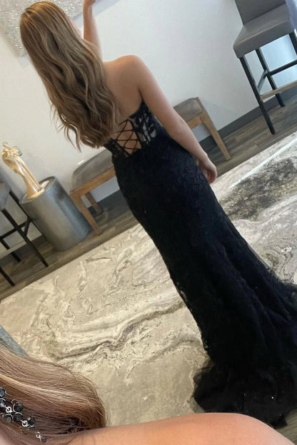 OKBBN Mermaid Sweetheart Lace Long Split Ball Dress