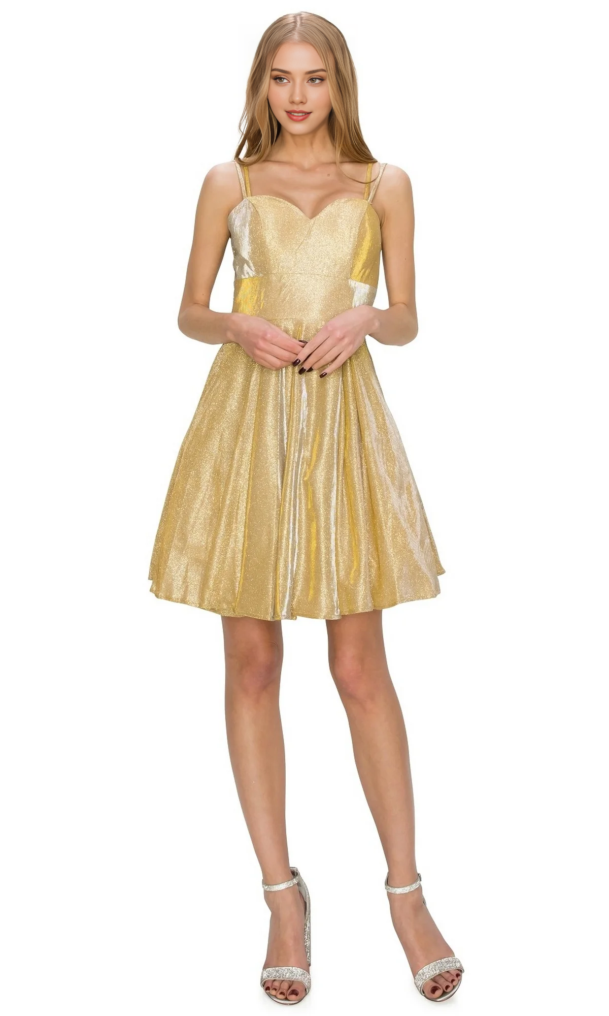 OKBBN's unique short A-line double thin shoulder strap backless school gown