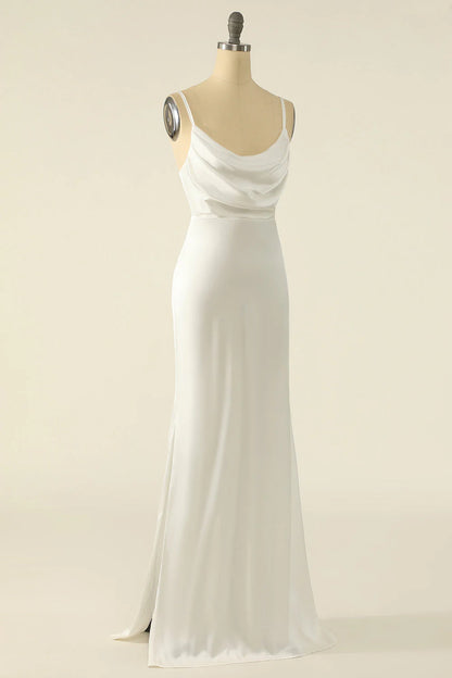 OKBBN's elegant satin minimalist sleeveless evening gown