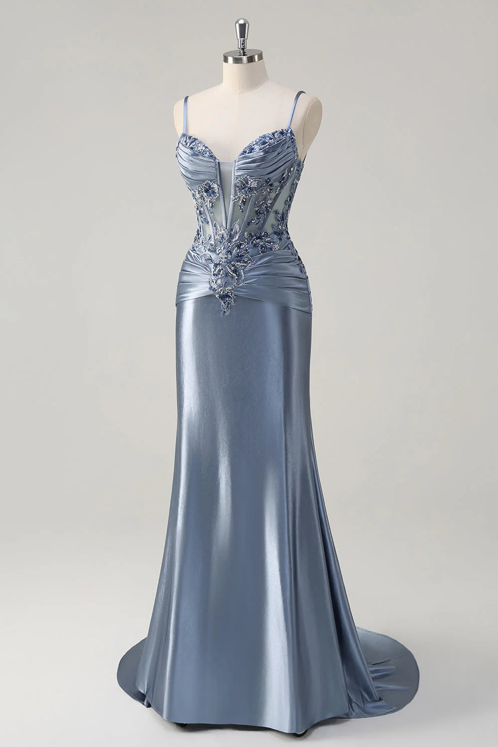 OKBBN's dignified mermaid pleated tight corset long ball dress