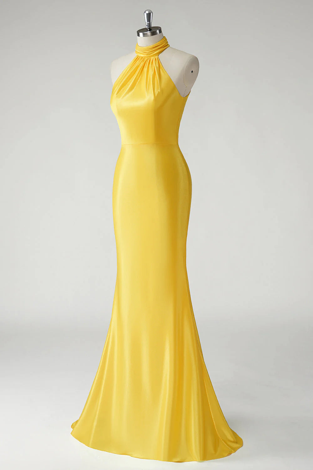 OKBBN Mermaid Strap Satin Long Evening Dress