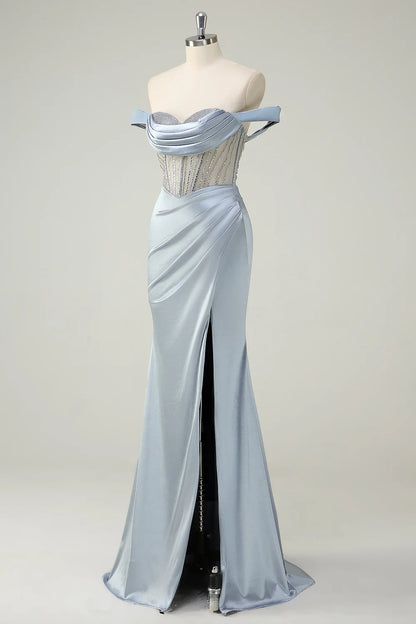 OKBBN Mermaid Off Shoulder Long Ball Dress