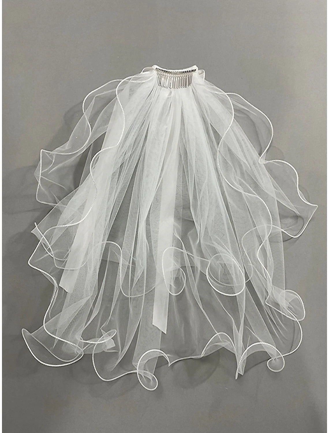 OKBBN Two layer Sweet Ribbon Butterfly Wedding Veil