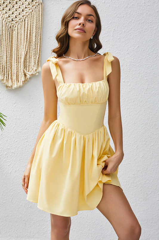 OKBBN Elegant A-line Sleeveless Square Neck Short Homecoming Dresses