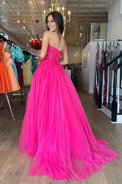 OKBBN A-line Sweetheart Tulle Ball Dress with Stickers