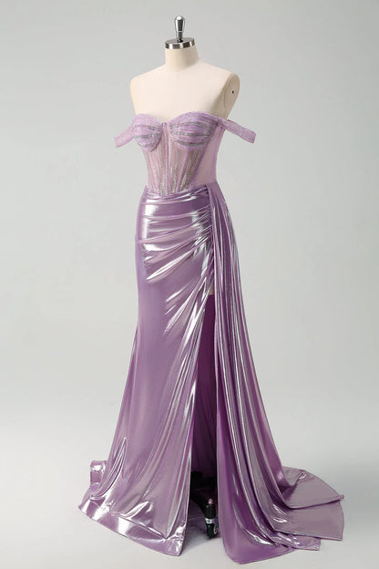 OKBBN Elegant Mermaid Corset Off Shoulder Long Ball Dress