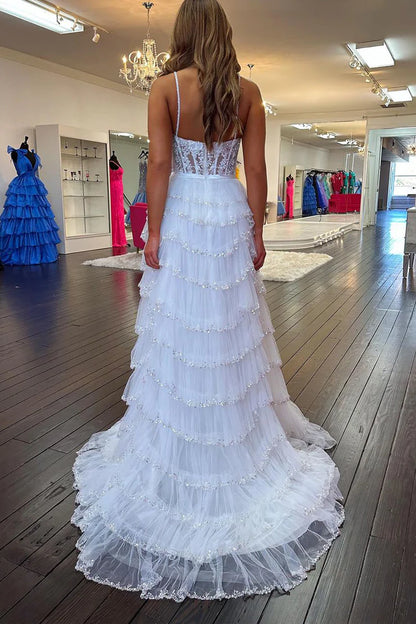 OKBBN charming A-line sweetheart chiffon long ball dress