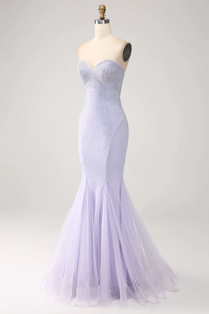 OKBBN Elegant Mermaid Sweetheart Off Shoulder Long Ball Dress