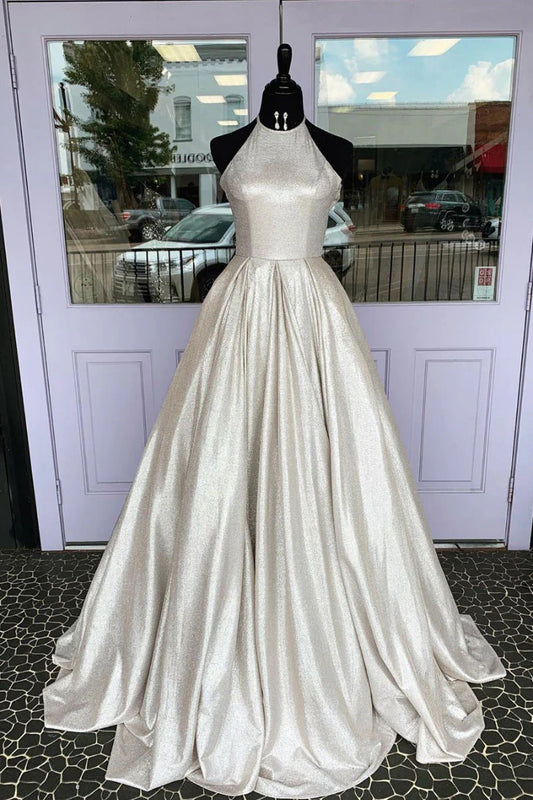 Unique gray long prom dress gray formal prom dress