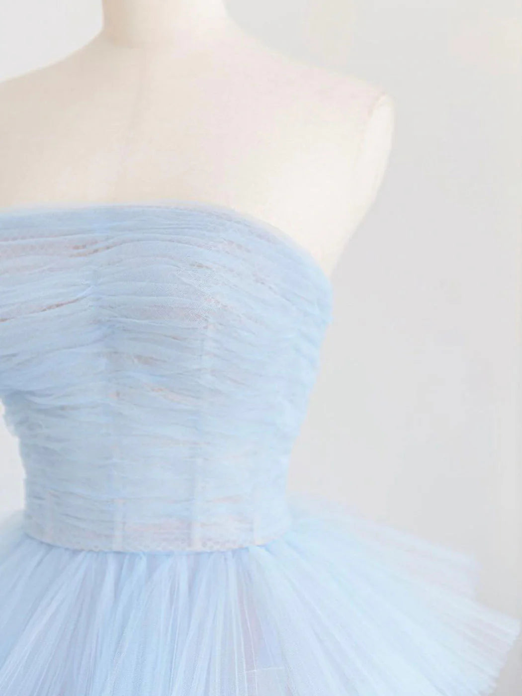 Blue tulle long prom dress  blue tulle prom dress