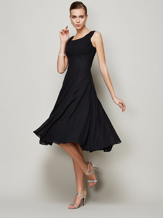 Princess shoulder strap sleeveless pleated short chiffon elegant bridesmaid dress