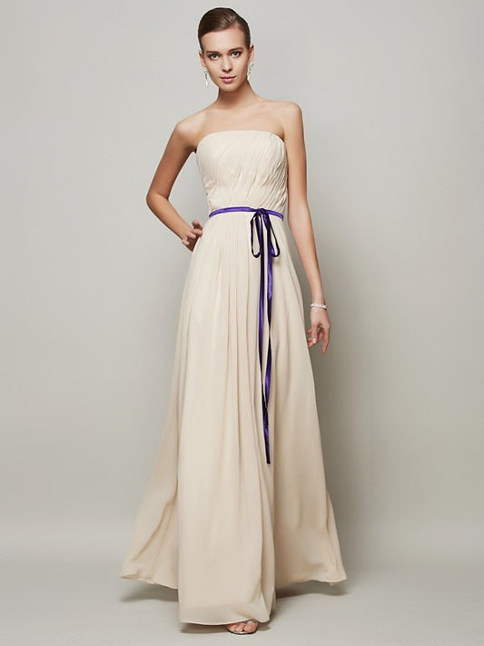 Elegant Princess Sleeveless Strap Skirt Belt Long Chiffon Dress