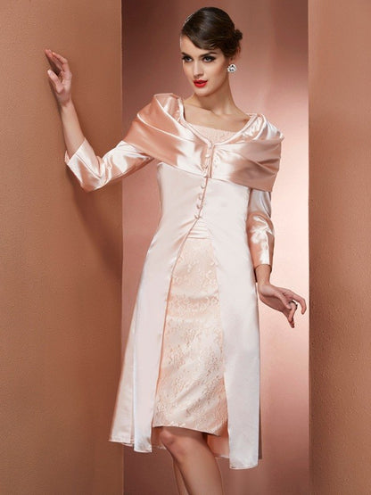 Cylindrical square sleeveless elastic woven satin bridal gown